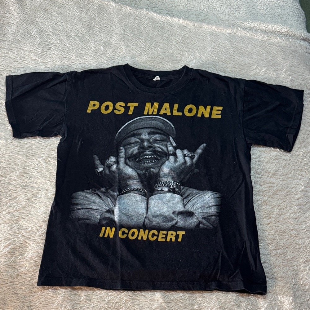 Post Malone Black Concert Tee - Graphic Band Shirt